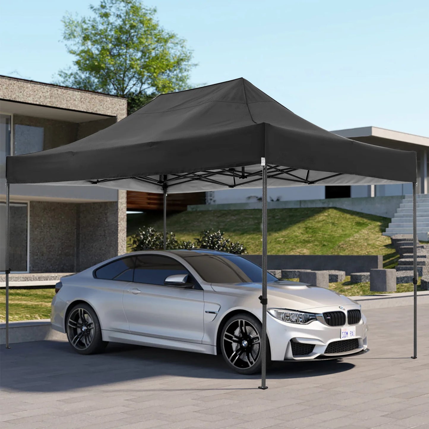 10x15 Heavy Duty Pop up Canopy Tent with 4 sidewalls Commercial Outdoor Canopy Wedding Party Tents for Wedding All Season Gazebo