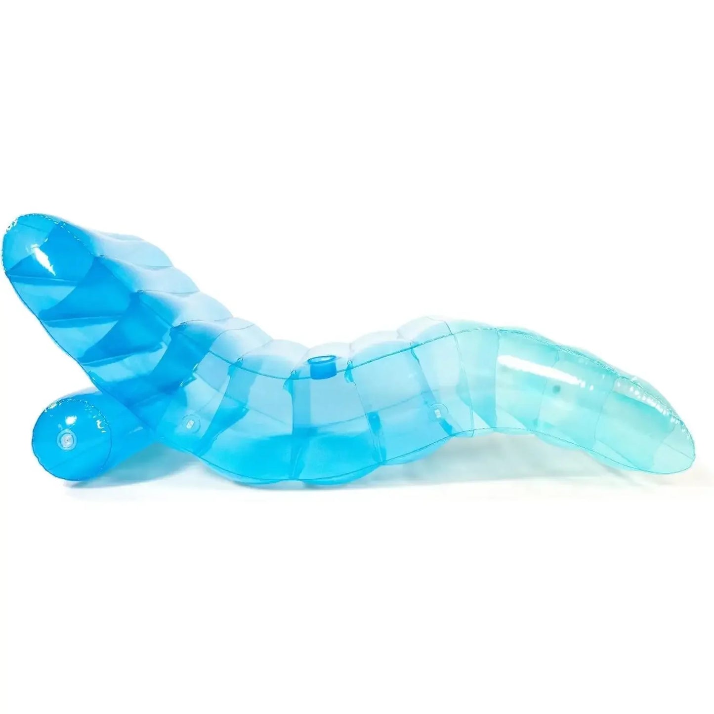 Giant Inflatable Luxury Tri-Color Blue Chaise Lounger, Chair Pool Float for Adults, Perfect for a Summer Pool Party, Bundle