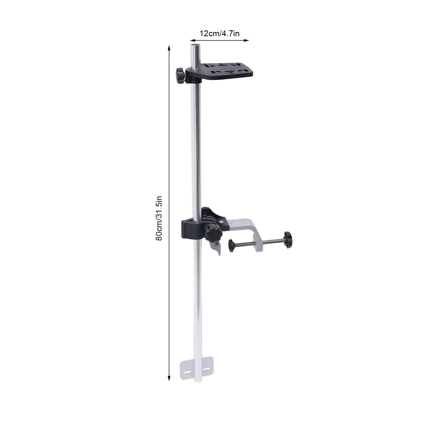 Portable Fish Finder Mount Universal Bracket w/360° Adjustable Rotatable Transducer Pole Mount for Boat Canoes, Kayaks Fishing