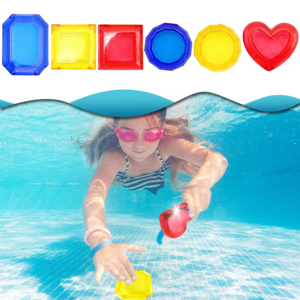 1setSummer Children Swimming Octopus Pool Diving Toys Water Sports Water Play Toys Diving Stick Gem Set Underwater Grabbing