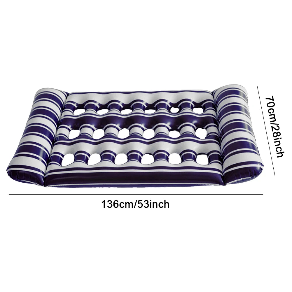 Inflatable Floating Bed Portable Floating Lounger Air Mattress Foldable Swimming Pool Air Mattress for Swimming Pool Party