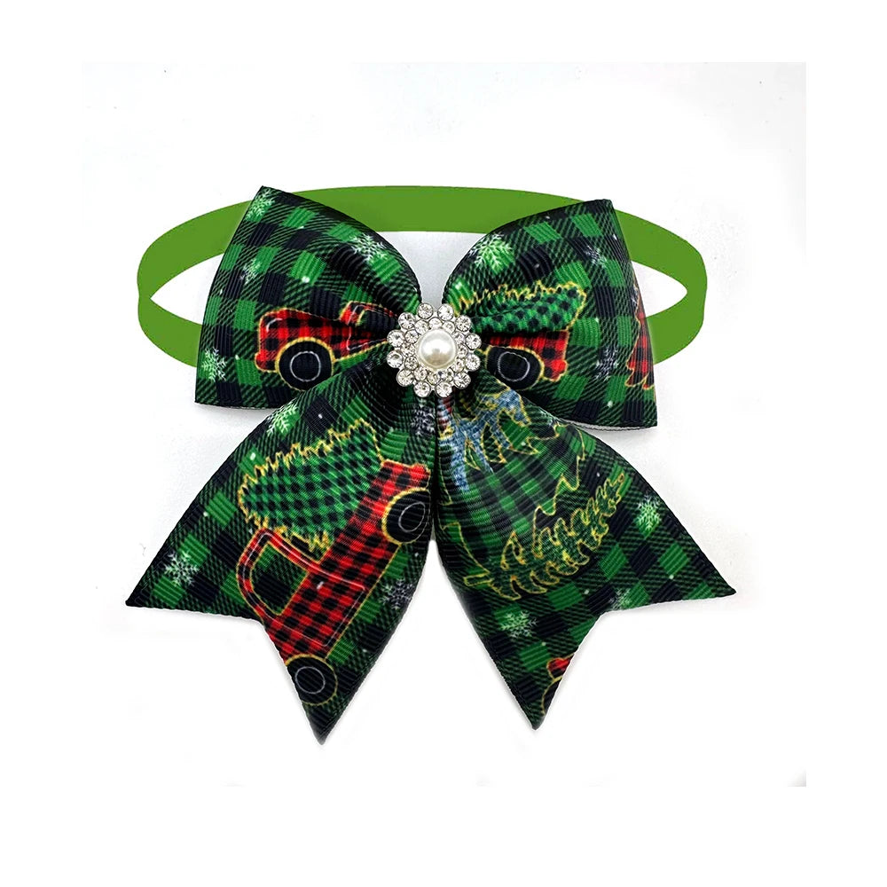 50pcs Christmas Pet Dog Bow Ties Puppy Collar Pearl Style Dog Bow Tie Puppy Collar for Small Dog Cat Grooming Products