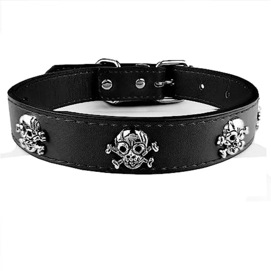 New Skull Dog Collar Skeleton Cat Collar Skull Design Pet Collar for Dogs and Cat Black Large Fits for Neck Girth from 13.5 to