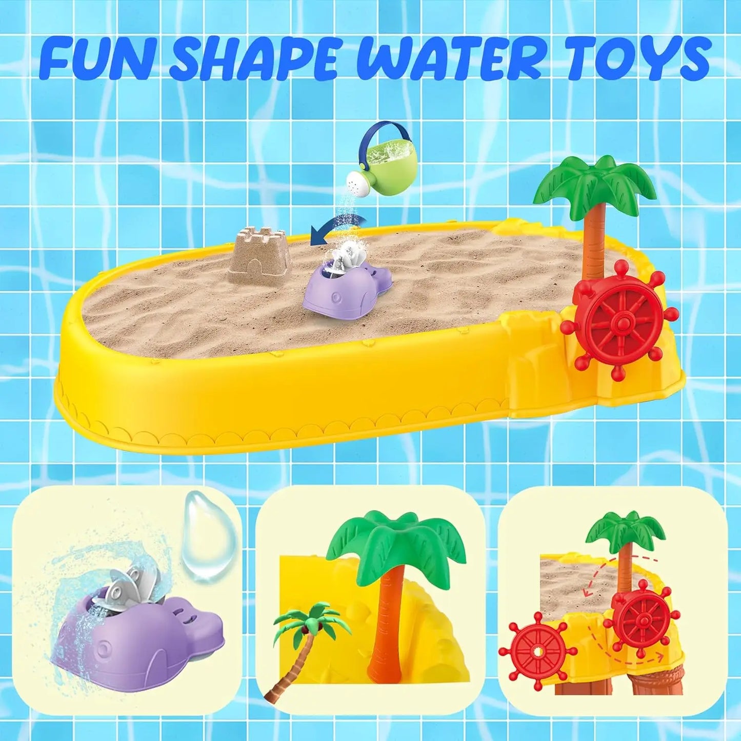 Sand Water Table for Toddlers - Summer Toys Kids Water Table, Outside Backyard Activity Sensory Play for Toddlers