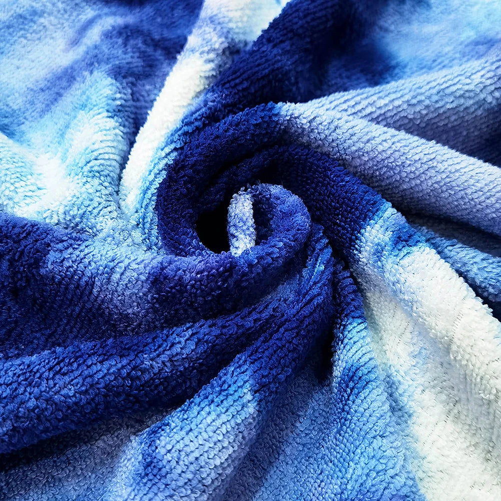 Surf Poncho Towel Microfiber Fabric Microfiber Beach Blanket Quick Dry Beach Poncho with Large Pockets for Surfer Swimmer Diver