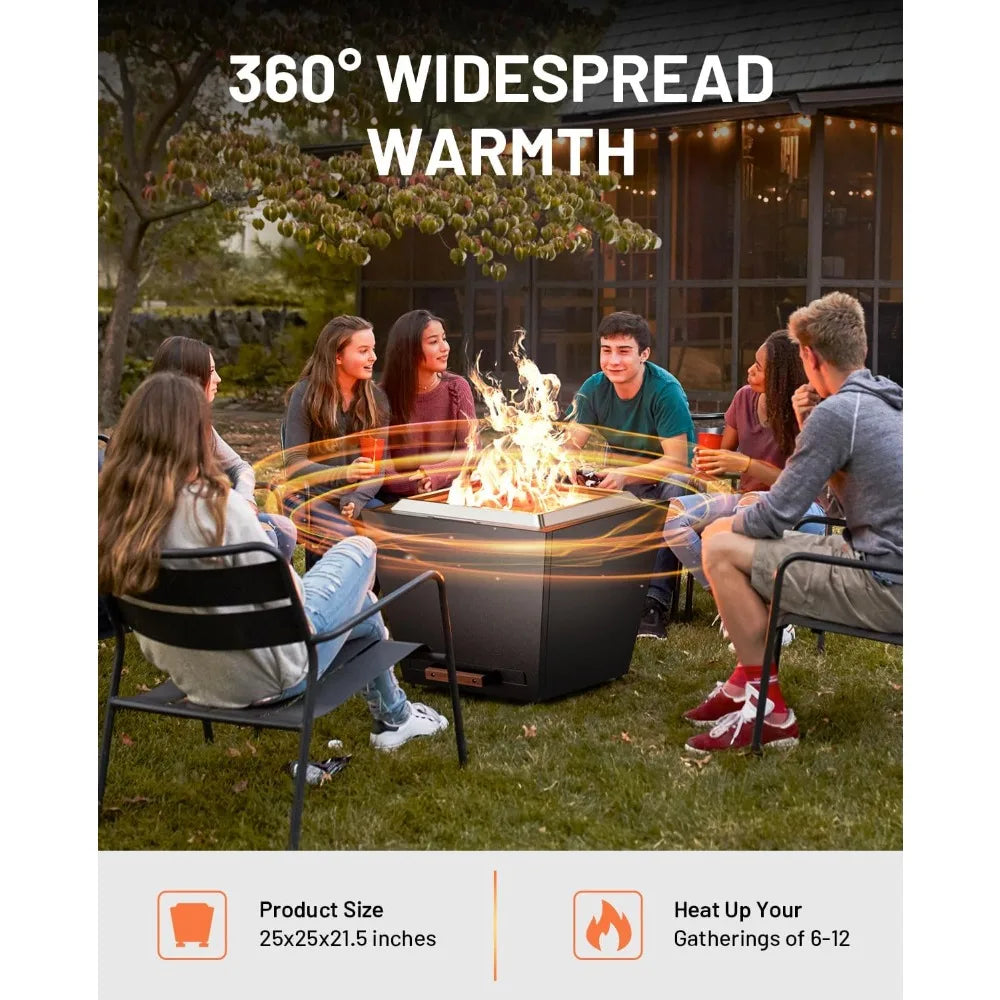 LEGACY HEATING Smokeless Fire Pit, Portable Outdoor Firepits 25 inch, Carry Handle for Backyard Patio Camping Bonfire, Stainless