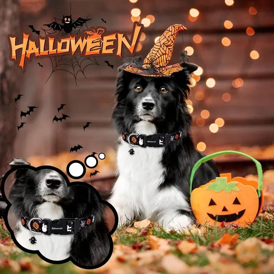 Halloween Dog Collars November 1st All Saints Dog Collar Holiday Pet Collar Pet Gift Dog Collar with Cute Pendant for Small Med