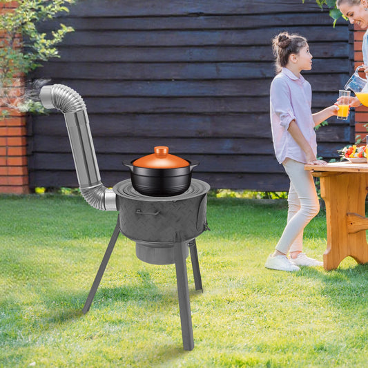 Indoor Outdoor Multifunction Wood Burning Stove, Portable Camping Wood Stove, for heating,barbecuing, frying, deep-frying