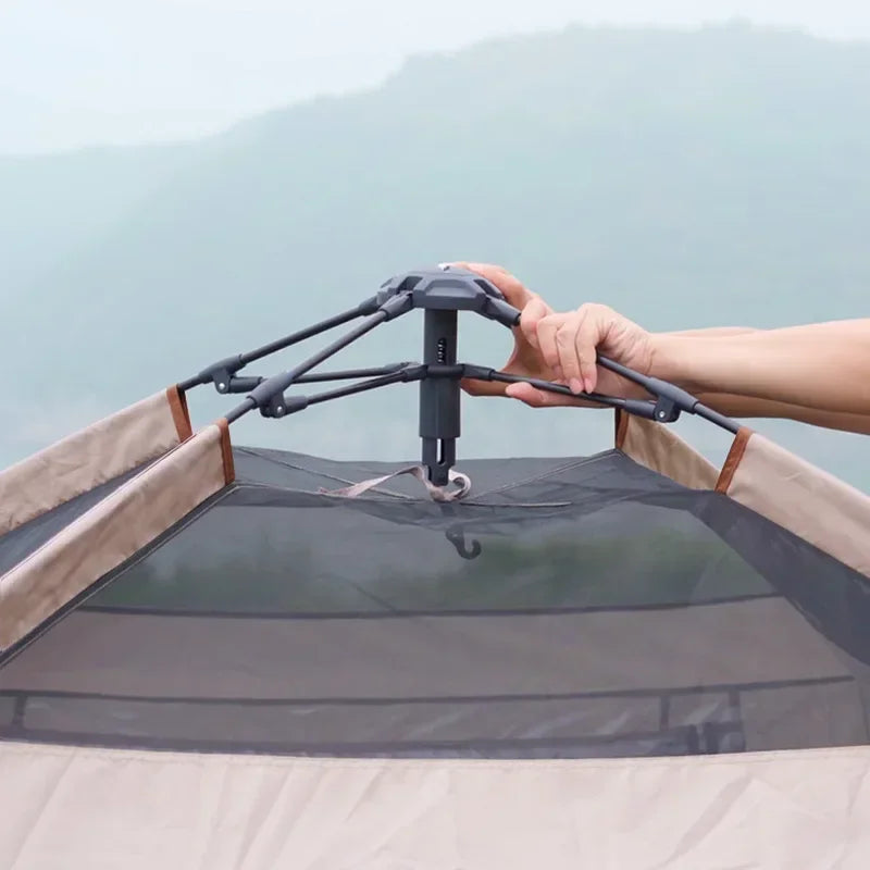 MOUNTAINHIKER Automatic Tent, Size 3-4 Persons, 2 Doors, 2 Windows, Sleeping Tent, Outdoor Tent, Hiking and Camping Tent Black