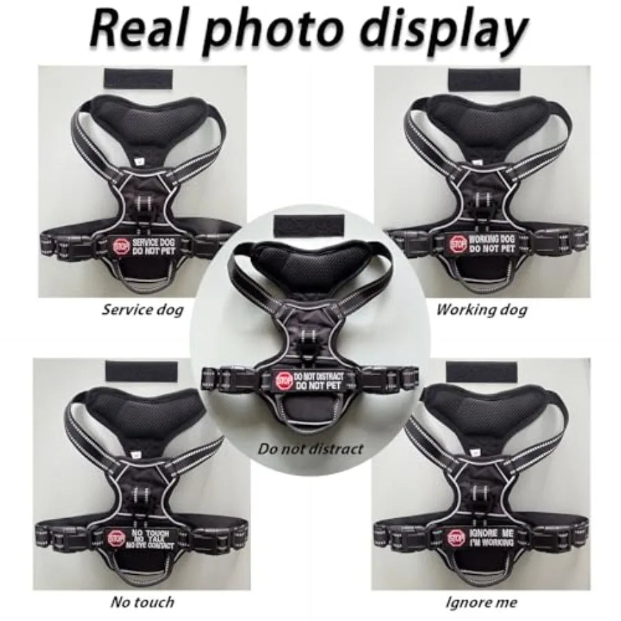 5 Pcs Stop Service Dog Patches for Dog Harness Do Not Distract No Touch Talk Eye Contact Do Not Pet Ignore Me Working Dog for D