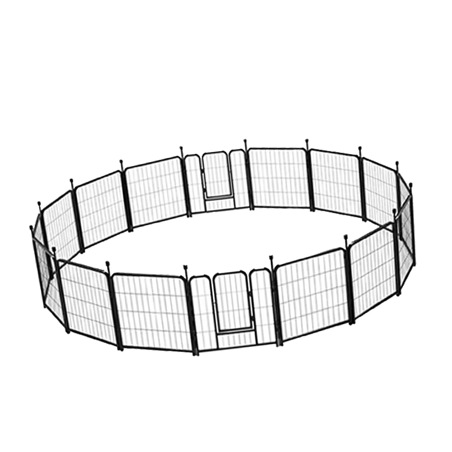 16 Panels 24in Pet Exercise Playpen with Sound Reduction Cover and 2 Clip Metal Dog Puppy Playpen for Indoor Outdoor