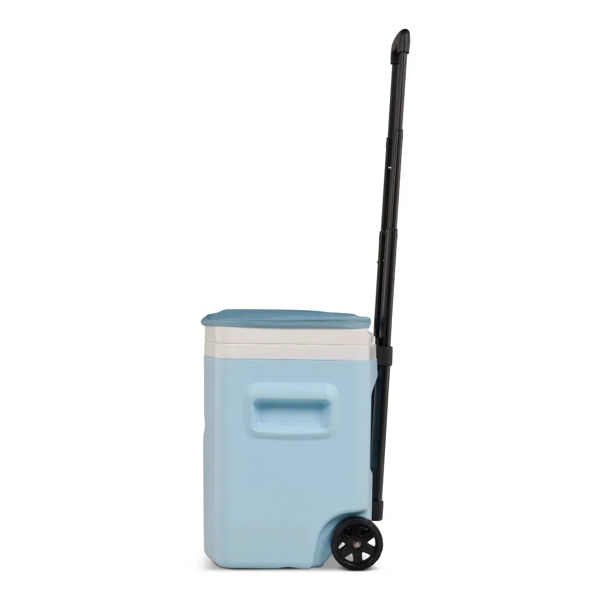 28QT Powder Blue Soft Top Cooler with Wheels, Lightweight Portable Ice Chest for Beach, Camping & Outdoor Trips