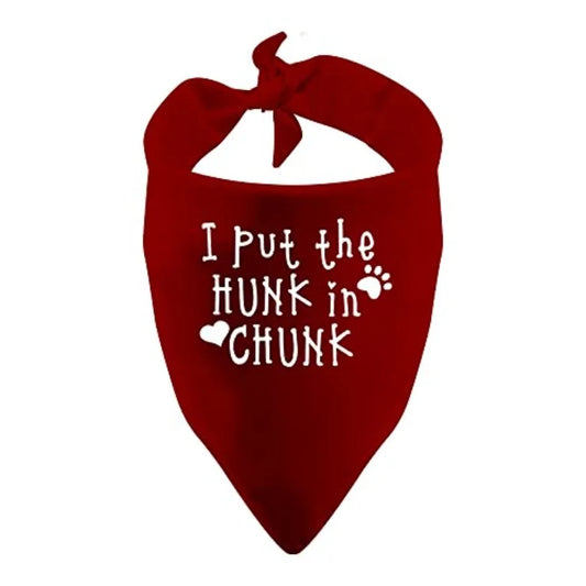 1 Piece Funny Dog Banda I Put The Hunk in Chunk Dog Banda Boy Dog Banda Over The Collar Banda Put The Hunk red
