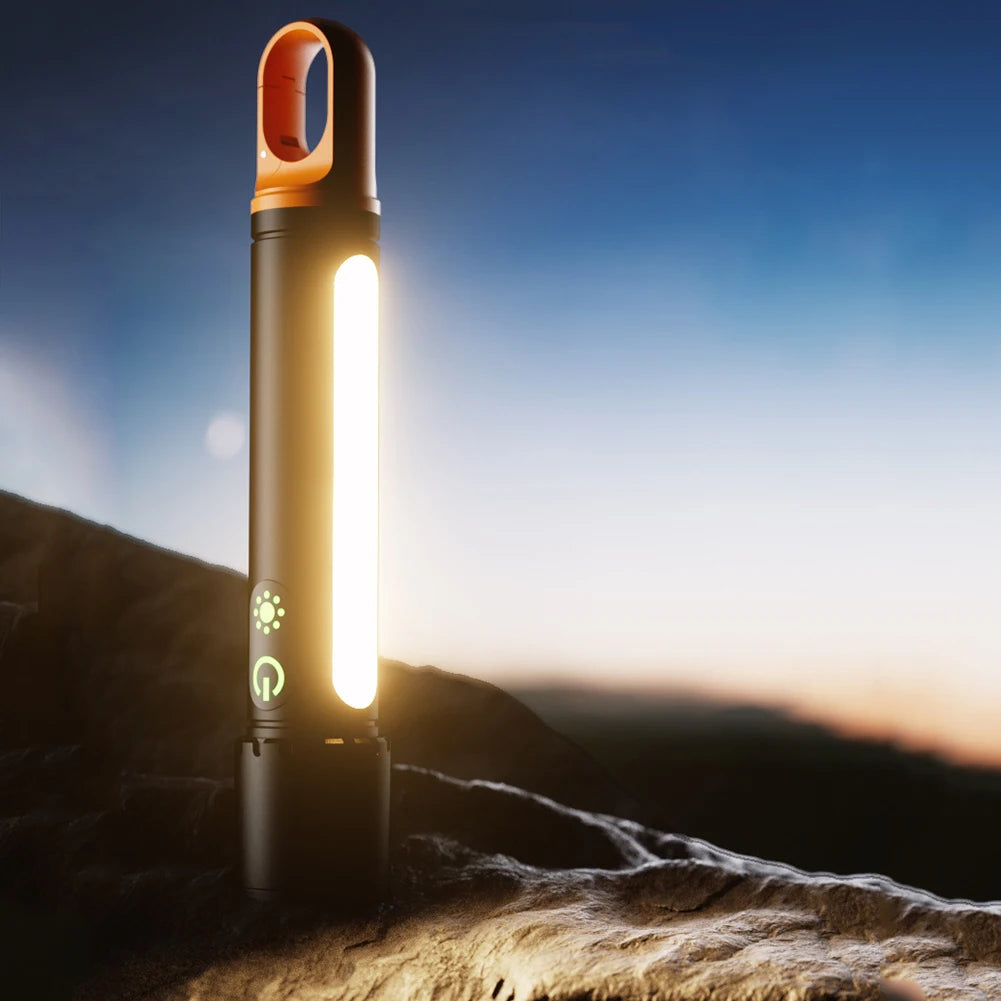 10W LED Camping Powerful Flashlight with Side Lights Strong Light Flashlight USB Charging Power Bank for Outdoor Hiking Fishing