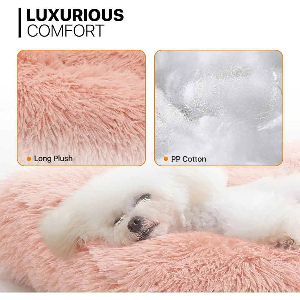 large dog bed - 40.5"x32.5"x5.5" machine washable plush pet bed, warm & cozy for dogs