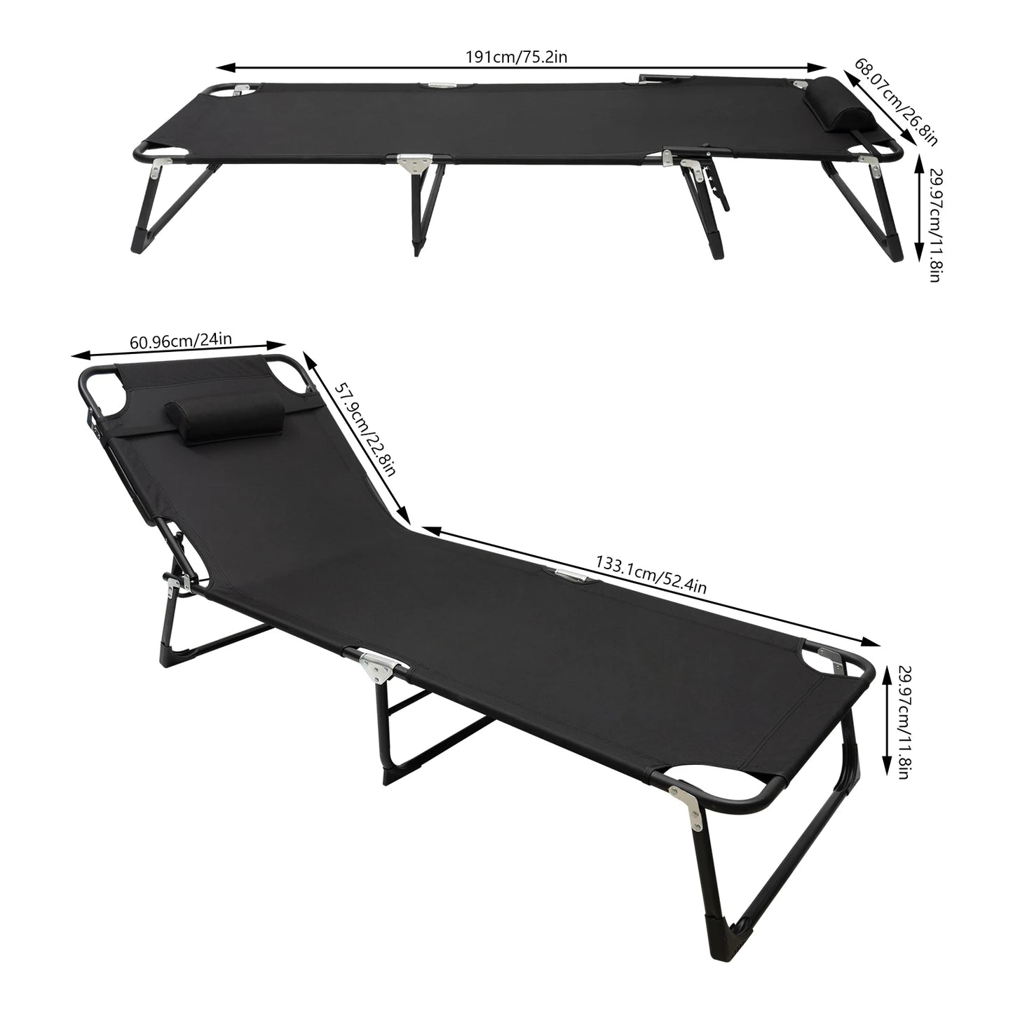 Camping Cot - Foldable Portable Bed for Outdoor Sleeping & Hunting Folding Camping-bed Outdoor Chair -Compact Design for Travel