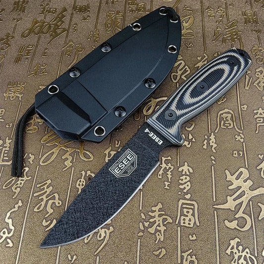 Military Steel Straight Knife S35VN Blade Double-color G10 Handle Essential Tool for Outdoor Hiking Hunting Rock Climbing