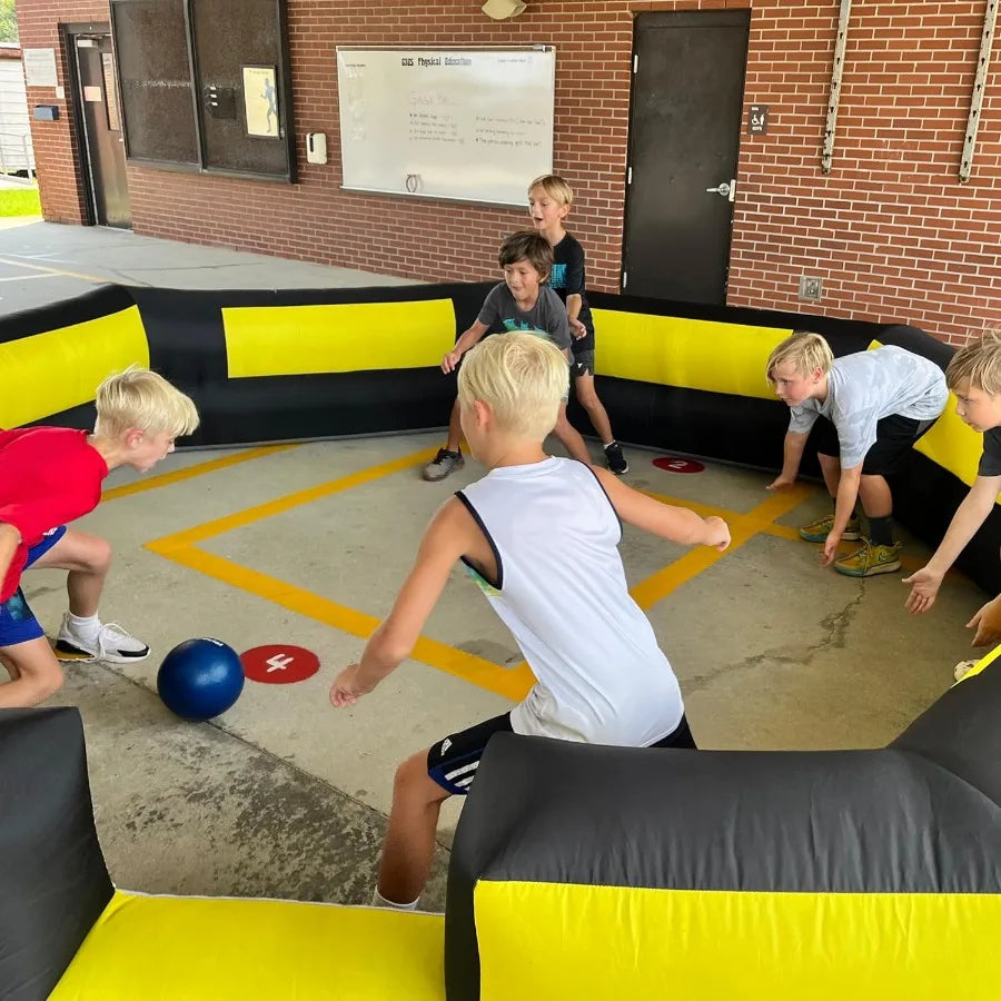 Gaga Ball Pit Inflatable 15FT with Built-in Blower, Portable Gaga Pit for Indoor Outdoor School Family Activities Easy to Setup