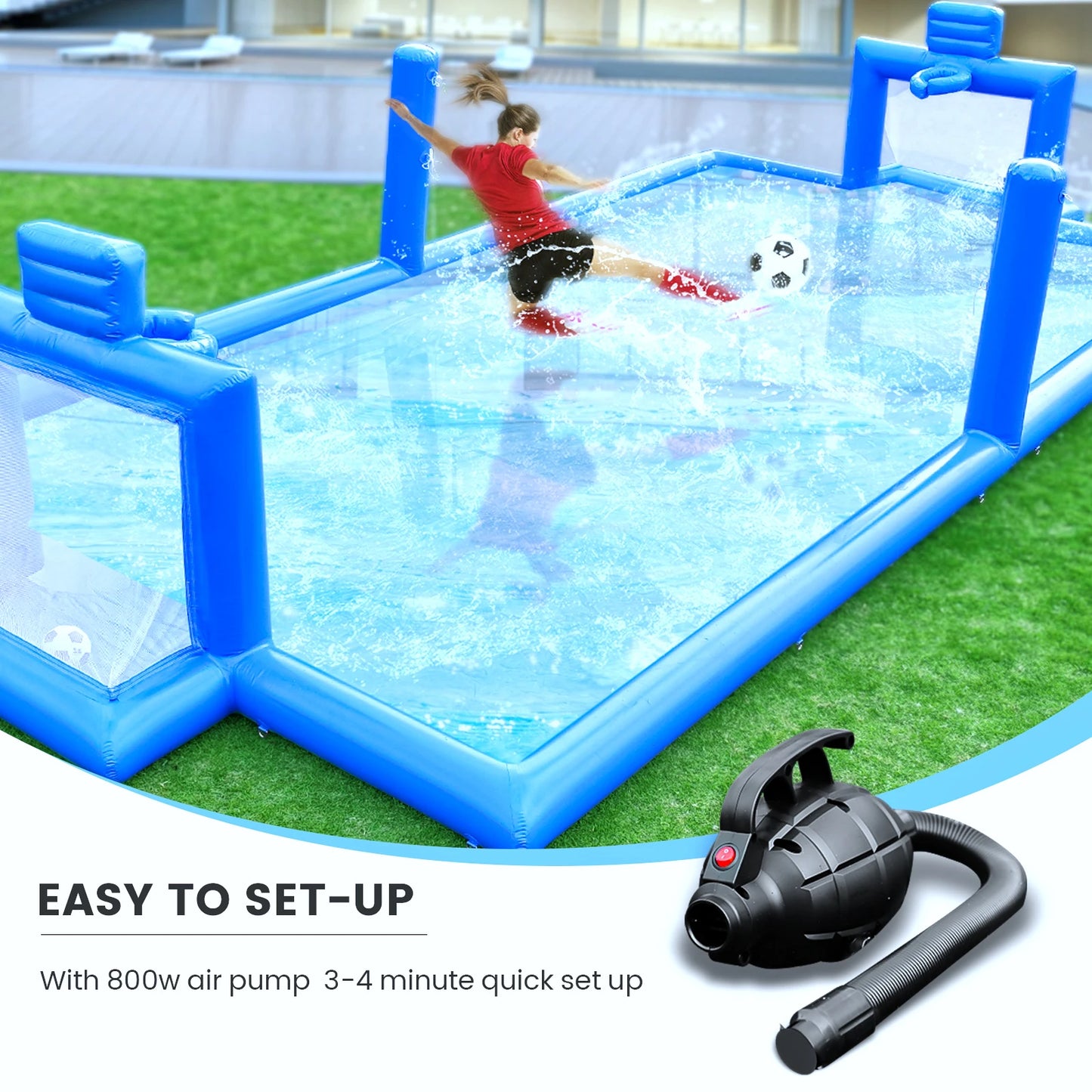 33FT Outdoor Inflatable Volleyball Court/ Soccer/Basketball Game for Kids Adults Commercial children's playground