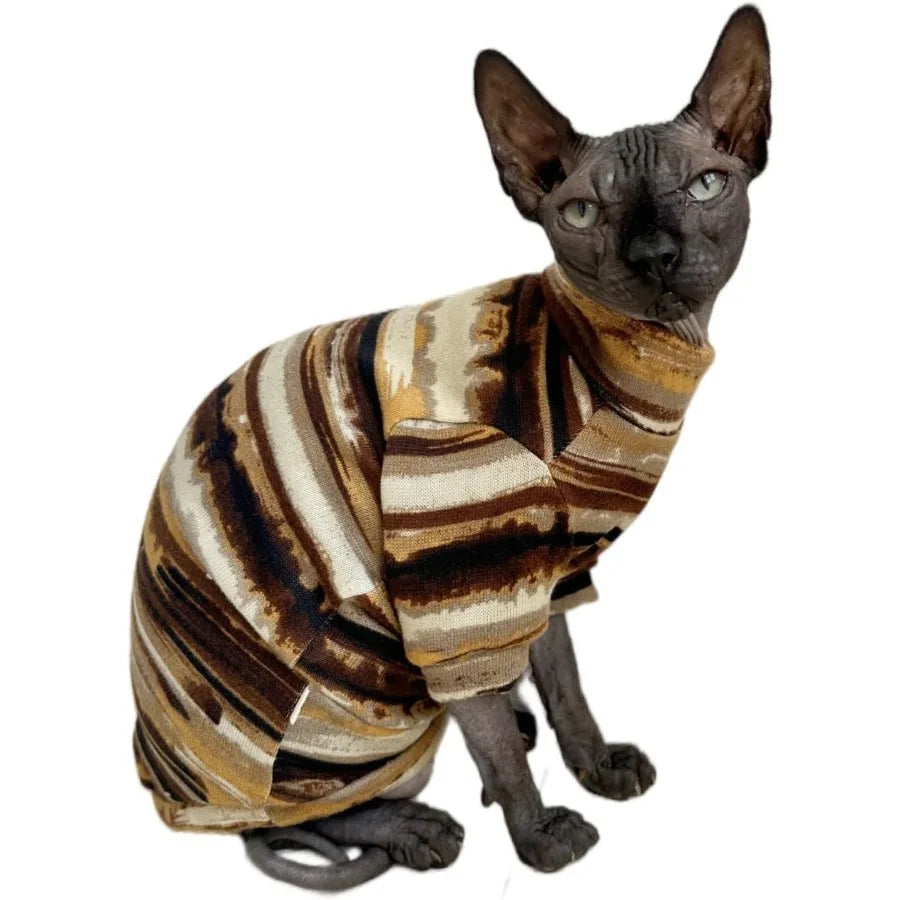 Sphynx Clothes Hairless Cat Shirt Cat Vest Pet Clothes Round Collar Vest Kitten Shirts Cats Small Dogs Apparel Rt Color Large