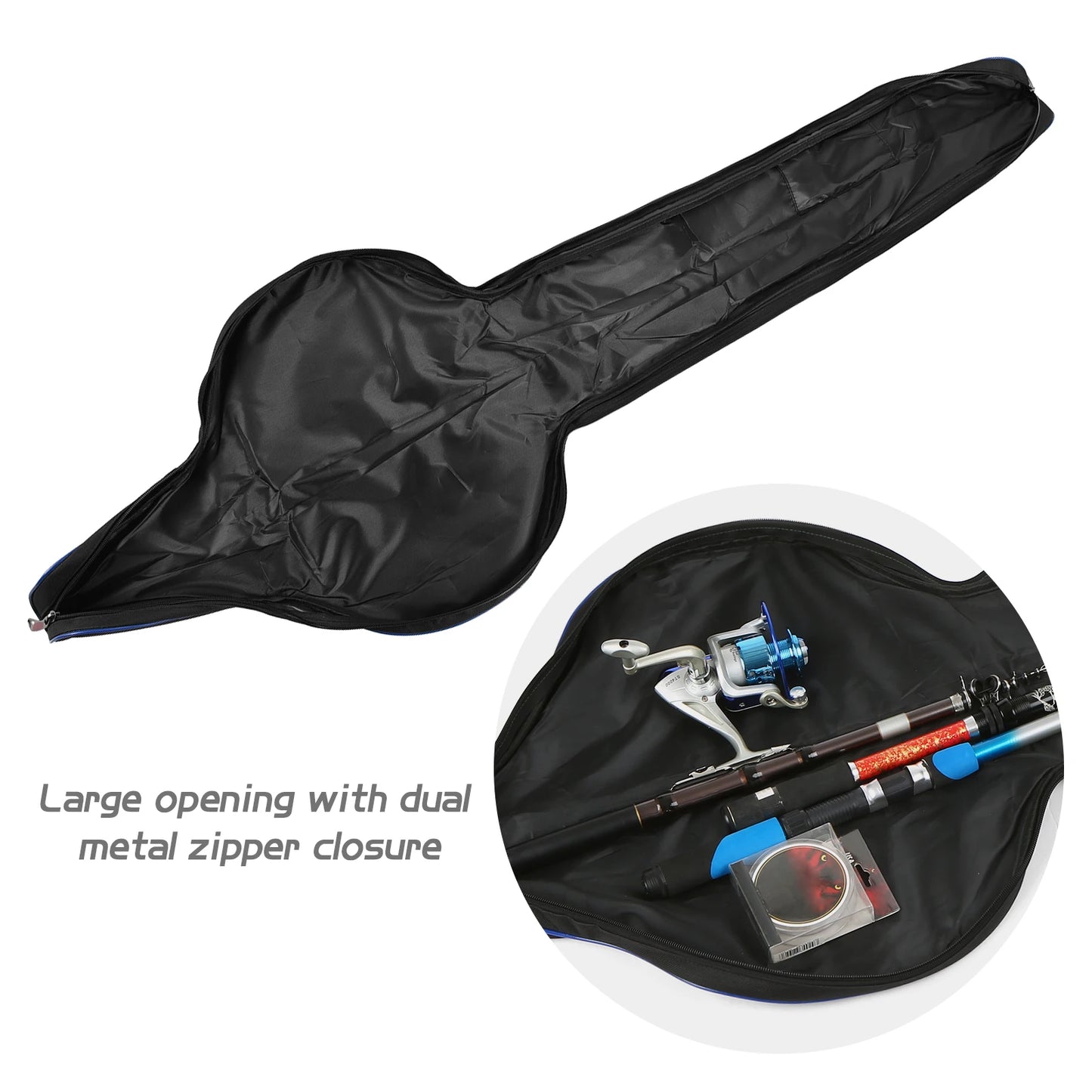 fishing pole bag 63 Inch Fishing Pole Bag Portable Fishing Rod Case Folding Fishing Pole Holder Fishing Tackle Organizer Bag