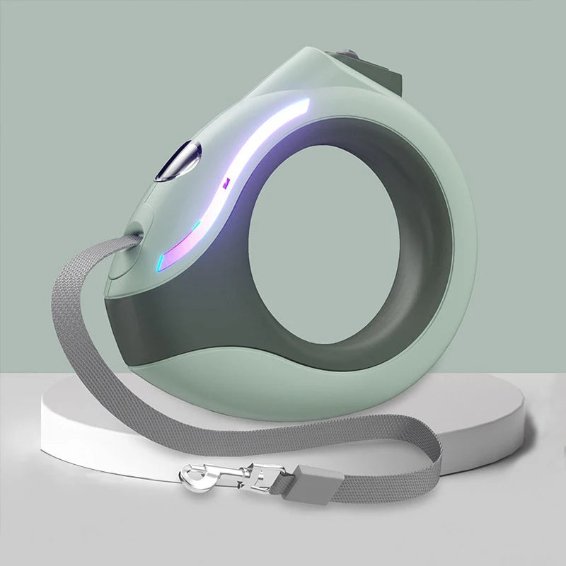 3M Dog Leash with Flashlight LED Streamer Roulette Automatic Retractable Nylon Rope for Cat Puppy Walking Running Lead Extension