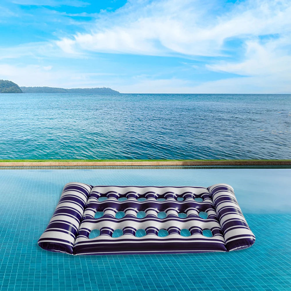 Inflatable Floating Bed Portable Floating Lounger Air Mattress Foldable Swimming Pool Air Mattress for Swimming Pool Party