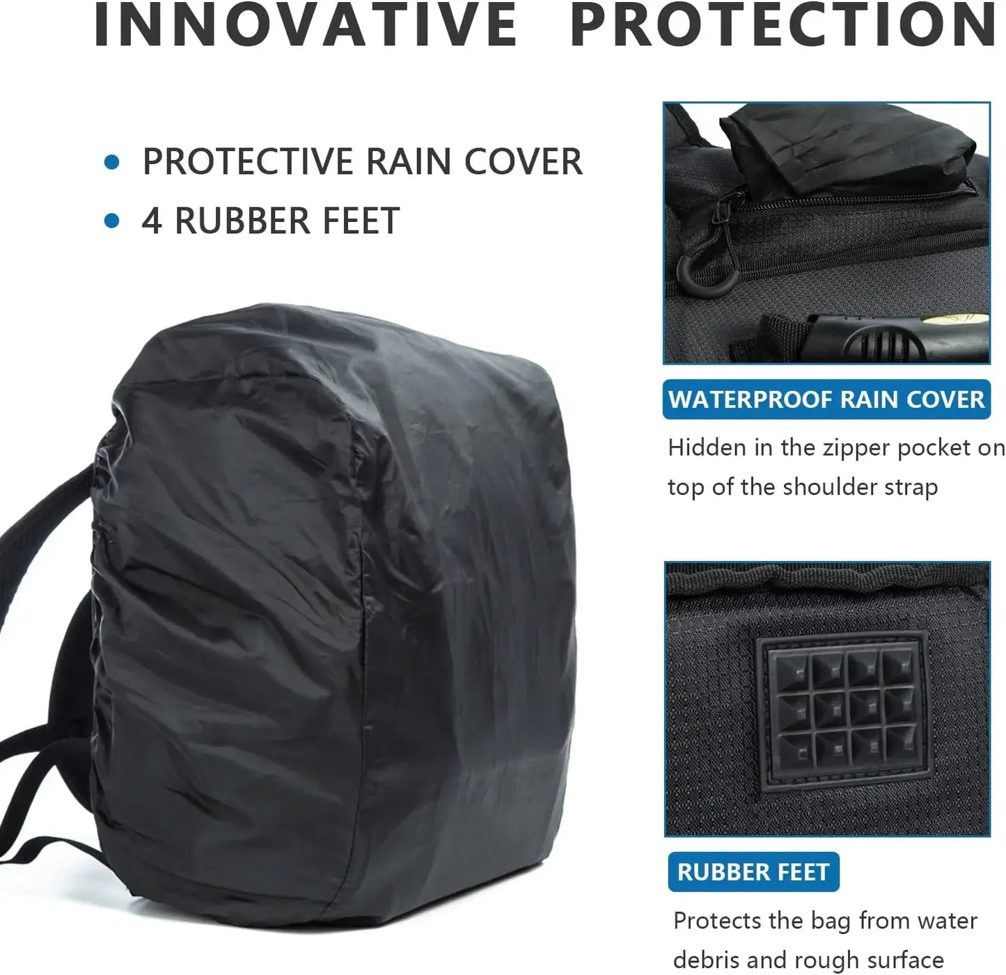Fishing Tackle Bag Backpack for Men with 4 Tackle Boxes, 2 Rod Holder, Rain Cover, Large Fishing Equipment Gear Bags for Camping