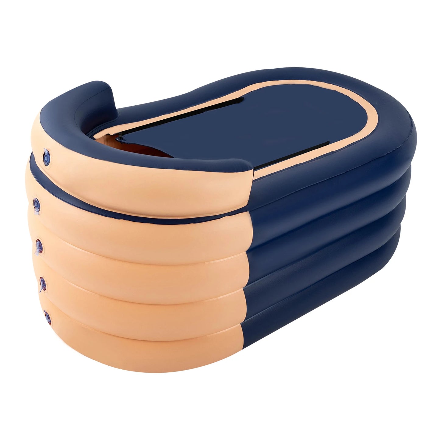 Inflatable Swimming Pool, 33.07x55.11x29.13in, PVC, 220 lbs Capacity, Wireless Rechargeable Pump, Ergonomic Backrest