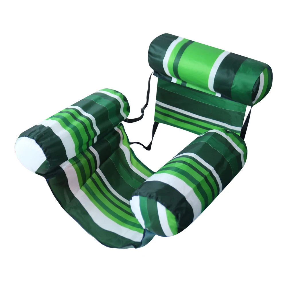 Inflatable Pool Float Floating Lounger Chair with Arm & Backrest Pool Lounge Float Water Hammock for Summer Water Fun