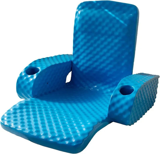 Folding Baja Chair Foam Swimming Pool Float, Portable Super Soft Floating Lounger with 2 Cup Holders for Beach Es