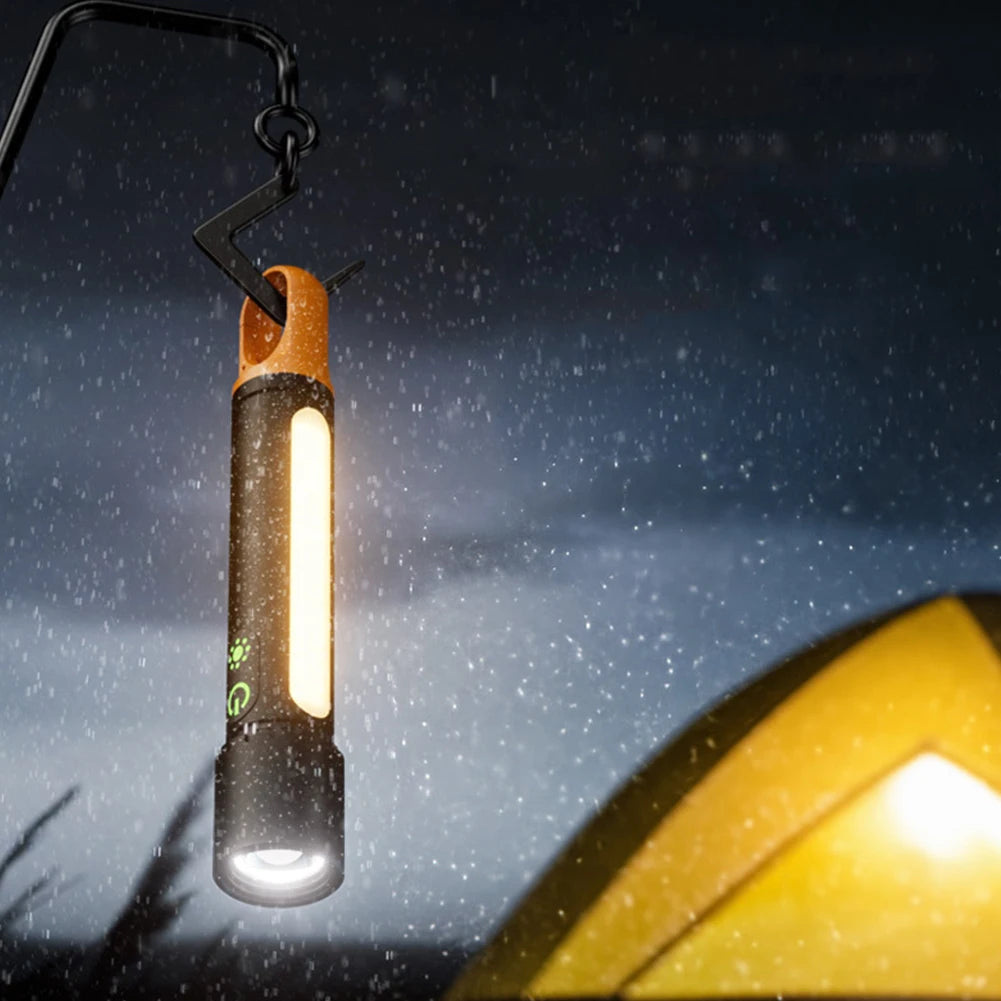 10W LED Camping Powerful Flashlight with Side Lights Strong Light Flashlight USB Charging Power Bank for Outdoor Hiking Fishing