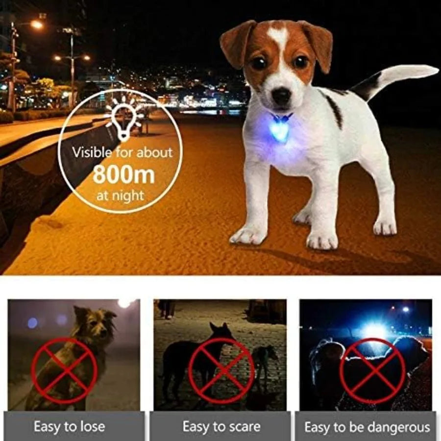 Dog Collar Light Dog Lights for Might Walking Waterproof Silicon LED Dog Collar Safety Night Walking Lights for Dog and Cat Bat