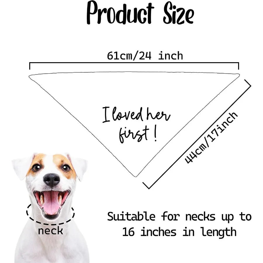 Dog Wedding Engagement Bandana Apparel Accessories Pet Dog Bandana arf Photo Prop I Loved her First Wedding Outfit Funny Engage