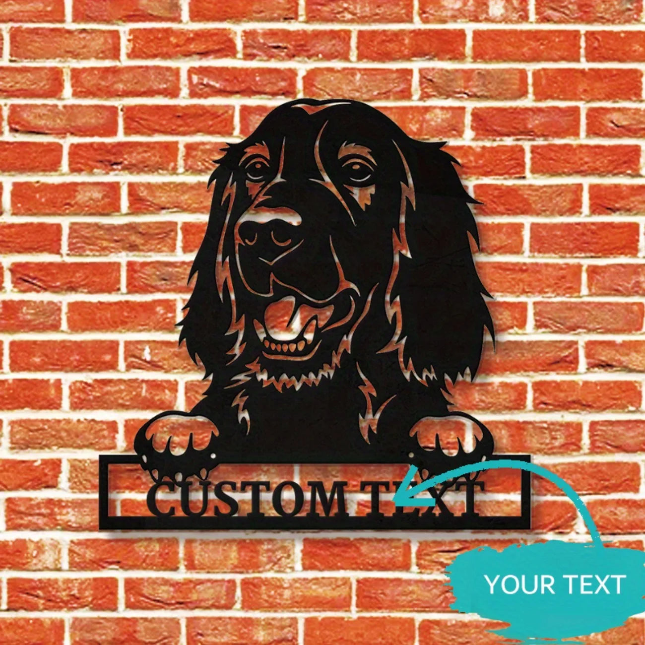 Custom Irish Setter Dog Metal Wall Art - Charming Design, Personalized Name Sign for Pet Enthusiasts.