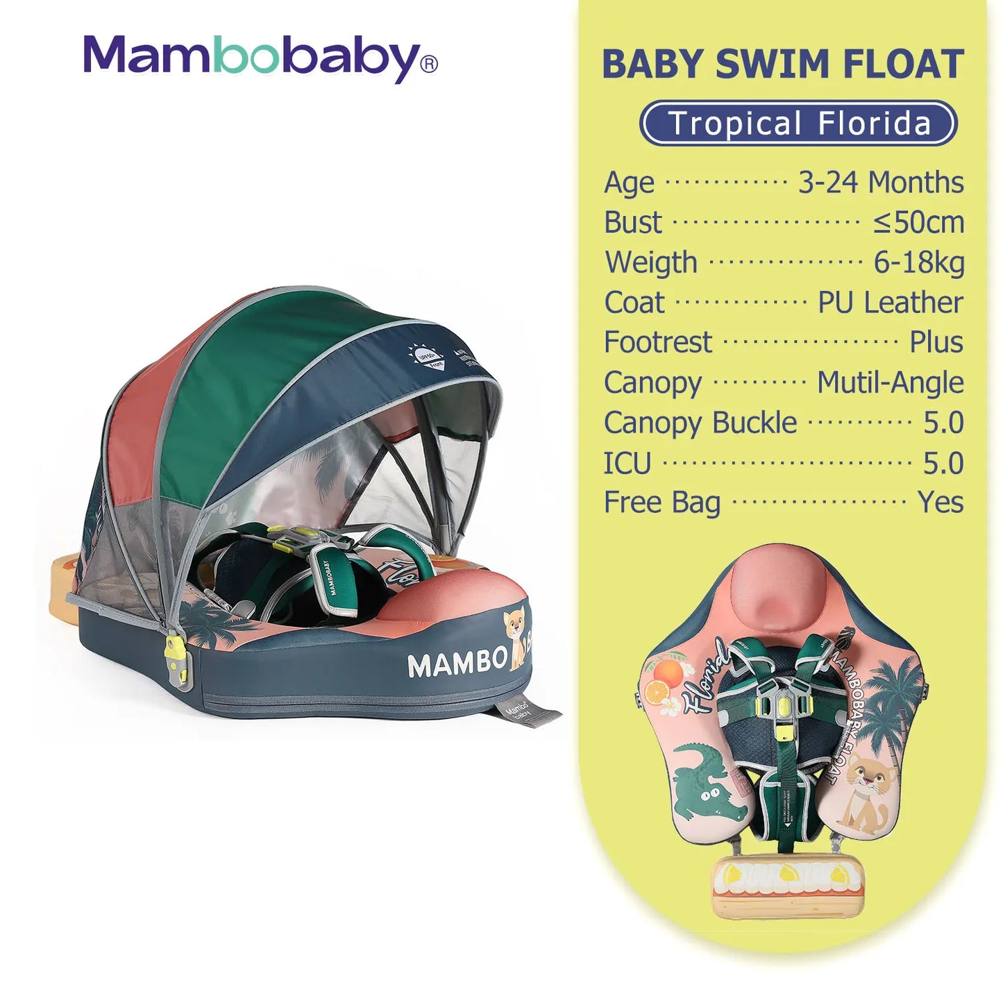 Mambobaby Baby Pool Float Vip 5 Dropshipping Blackproof Pool Mat For Infant Non-Inflatable Natation Buoy With Parasol Beach Toys