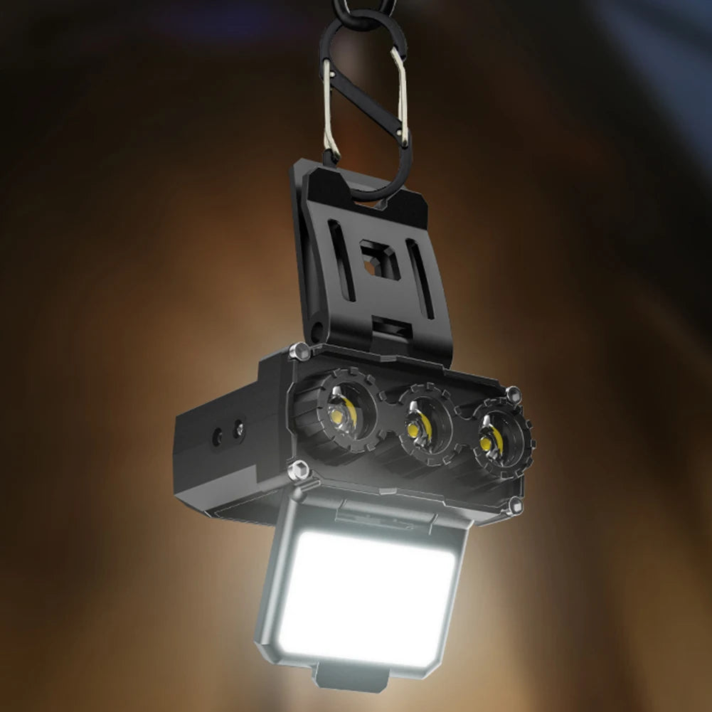 LED Induction Headlamp Waterproof Type-C USB Rechargeable Mini Cap Clip Light Portable Hunting Light for Camping Fishing Lantern