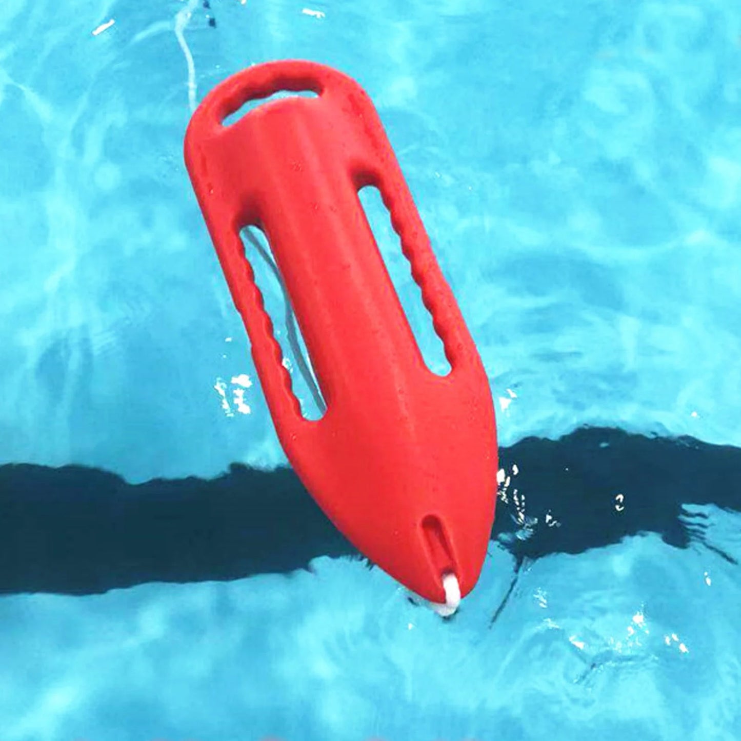 Portable 3-Handle Swimming Rescue Buoy Orange with 5.25ft PE Rope Adjustment Buckle for Open-Water&Multi-person Rescue