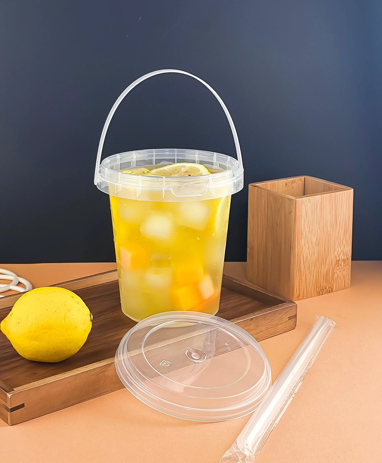 10pcs 33.81oz Large Plastic Cups with Lids & Straws - Reusable, Bpa-Free Beverage Tumblers for Iced Drinks,party Ice Buckets