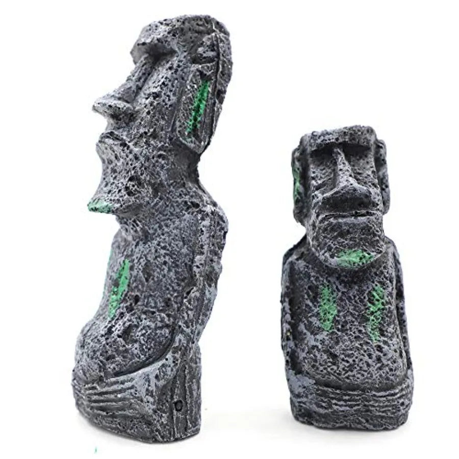 Ancient Easter Island Stone Head Aquarium Orment Fish Tank Landscape Orment Decoration Accessories