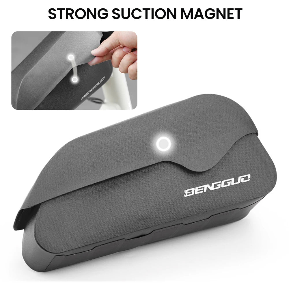 Bicycle Magnetic Lid Top Tube Bag Bicycle Front Frame Bag Cycling Pouch for Mountain Road Bike