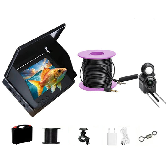 Underwater Fishing Camera 4.3 Inch IPS Monitor Ice Fishing Camera Night Vision Video Fish Cam Waterproof Fish Finder for ICE/Sea