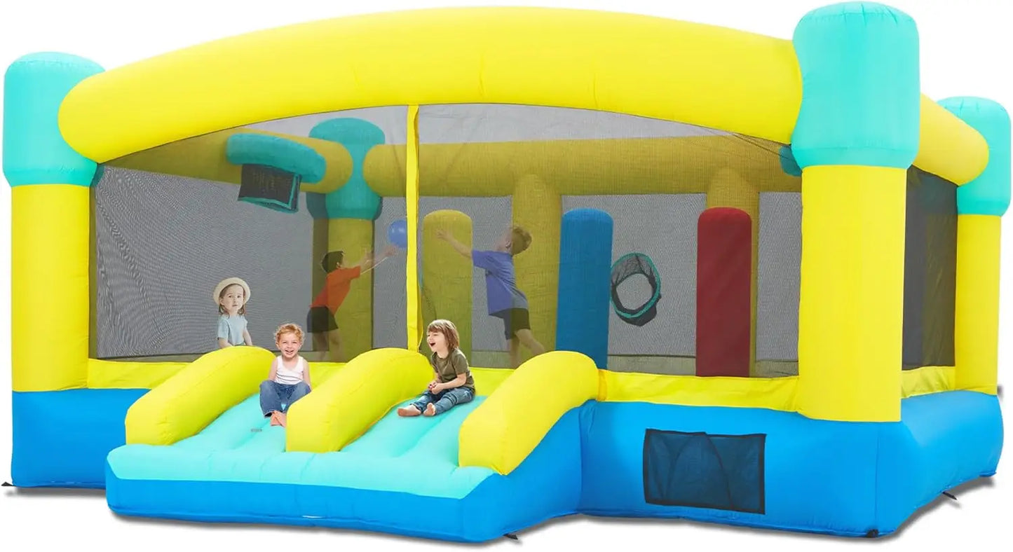 Big Bounce House,15 x 14.8 FT Inflatable Bounce Castle for Kids 3-12,Outdoor/Indoor Bouncy House with Blower,Slides,Obstacles,Tr