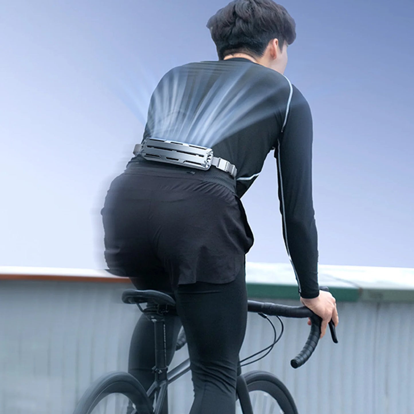 USB Cooling Small Fan Hanging Waist Portable Wearable Cooling Artifact ABS Material Strong Multi-speed Adjustable Outdoor Sports