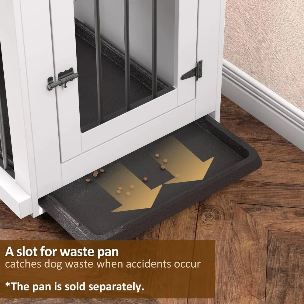 Zakkart Dog Crate Furniture Barn Door for Medium Dogs Up to 40 lbs. - Puppy Kennel w/Thickened Farmhouse Top & Steel Bars - 30''