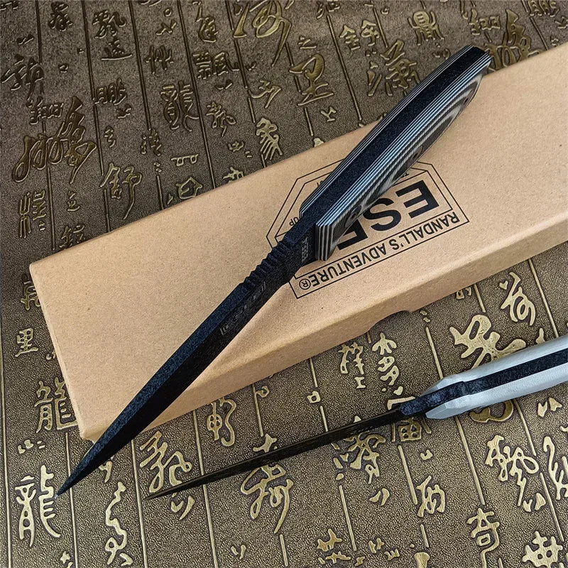 Military Steel Straight Knife S35VN Blade Double-color G10 Handle Essential Tool for Outdoor Hiking Hunting Rock Climbing