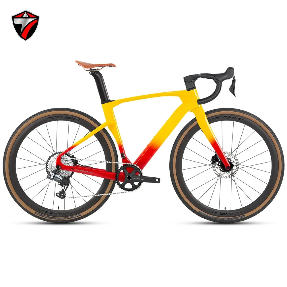 TWITTER Carbon Fiber Gravel Bike with Wireless Electronic Shifting 12/24 Speed Hydraulic Disc Brakes Mountain Bicycle For Men