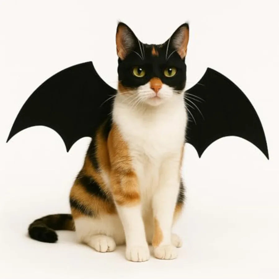 Cat Kitten Clothes Costume Pet Halloween Costumes Outfits for Cats Apparel Batman Mask Helmet Bat Wings