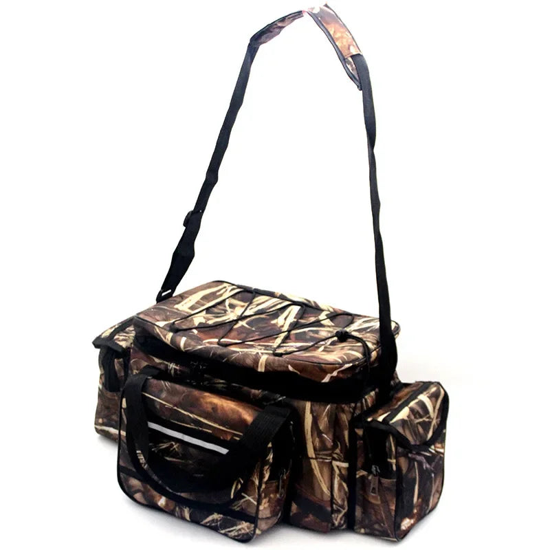 Topline Tackle Versatile Fishing Backpack 50*30*25cm Oxford Fabric Anti-Scratch Convenient Large Capacity Fishing Shoulder Bag