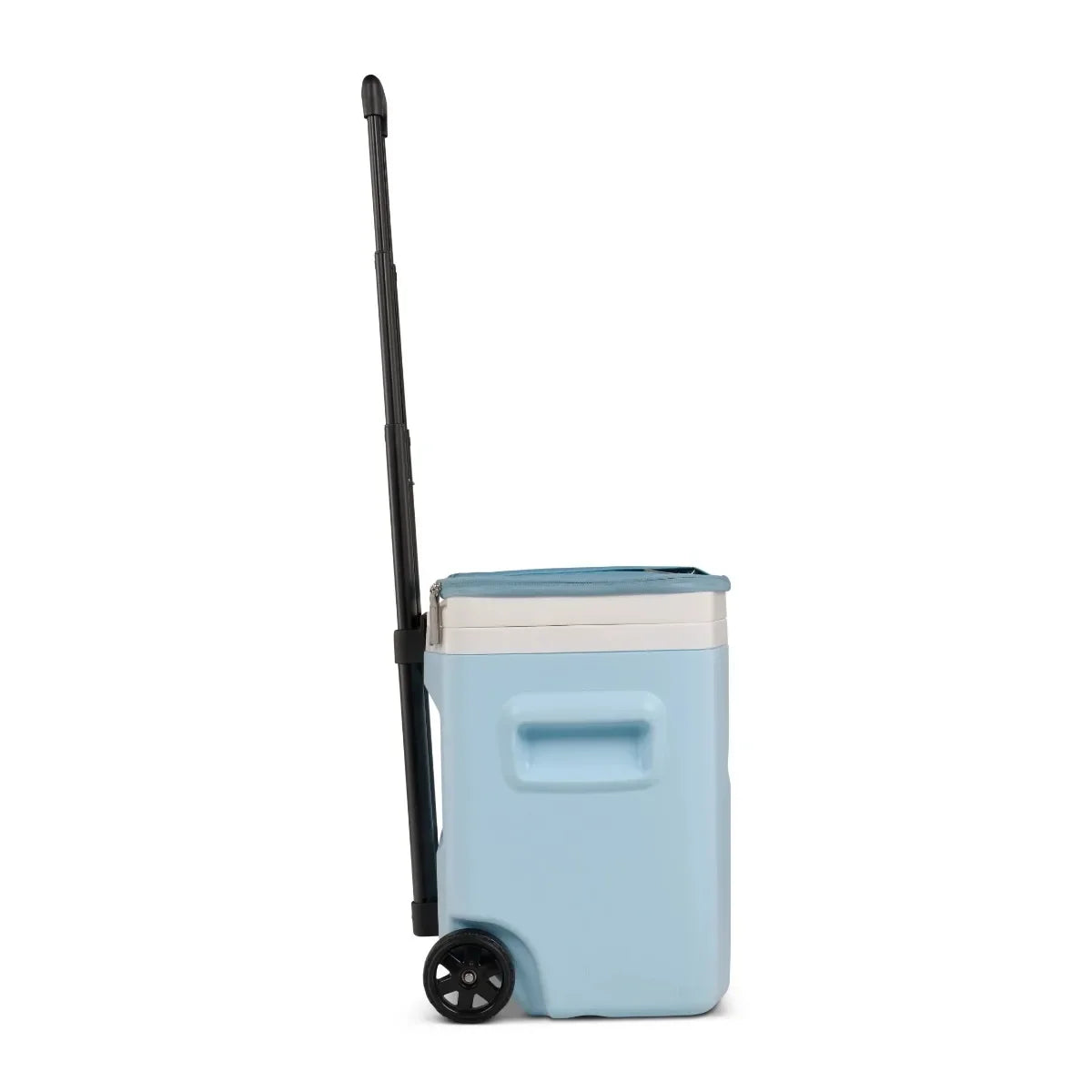 28QT Powder Blue Soft Top Cooler with Wheels, Lightweight Portable Ice Chest for Beach, Camping & Outdoor Trips